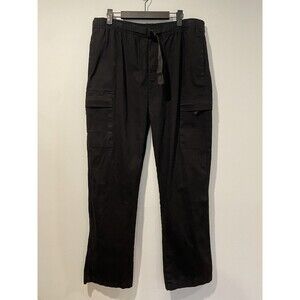 Brooklyn Cloth Cargo Pants Mens XL Black Elastic Waist Slide Buckle Belt Travel